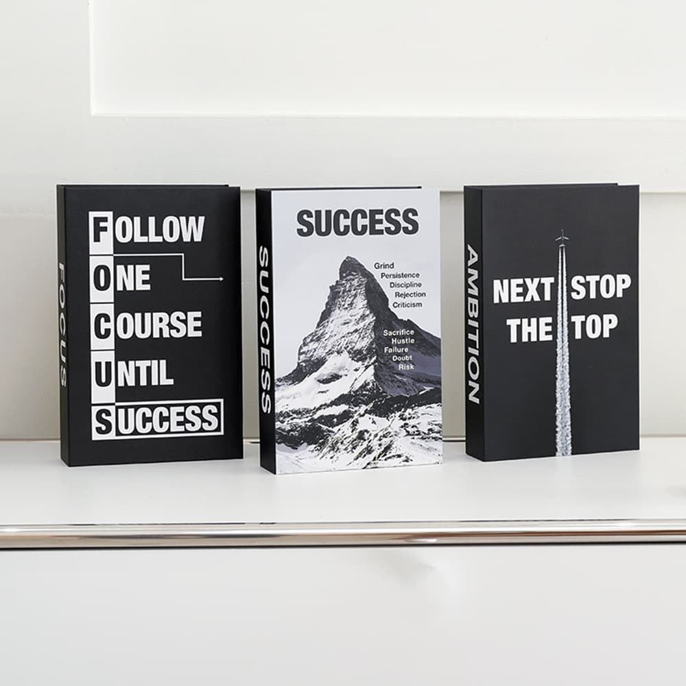Cross-Border Black and White Simple Fake Book Decoration Inspirational Motto Simulation Book Office Villa Coffee Table Decoration Book Model