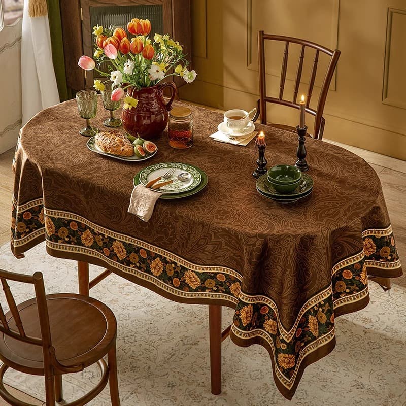 High-End Dutch Velvet American Atmosphere Retro Living Room Table Cloth Light Luxury Dustproof Cloth High-End Coffee Table Cover