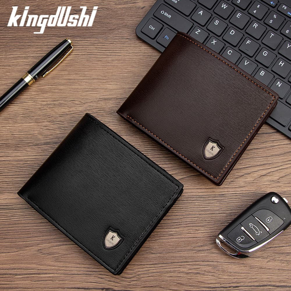 High-end fashion gifts men's wallet short tri-fold bag multi-card slot hinge coin bag PU wallet manufacturer wholesale