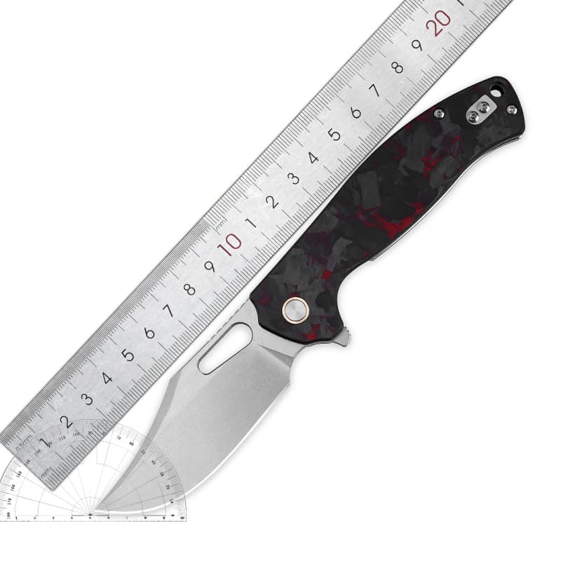 In stock, Tuoli factory direct outdoor carbon fiber G10 handle folding knife, stonewashed D2 steel blade, portable small tool
