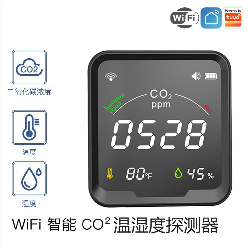 Tuya WiFi Smart Home Air Box CO2 Concentration Detector with Alarm, Temperature, Humidity, and Gas Smart Detection