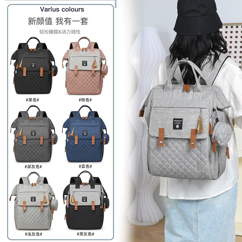 Cross-border New Multifunctional Diaper Bag Baby Changing Pad Baby Bag Outdoor Fashion Stroller Bag Large Capacity Mom Bag