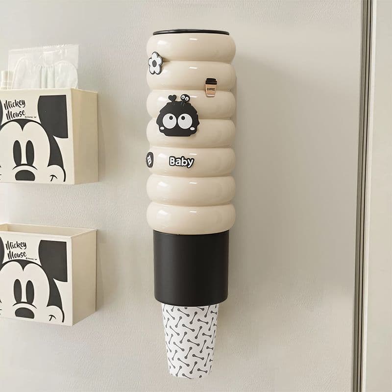 Disposable cup holder wall-mounted high-looking water cup rack storage rack household storage rack no punching dustproof paper cup holder