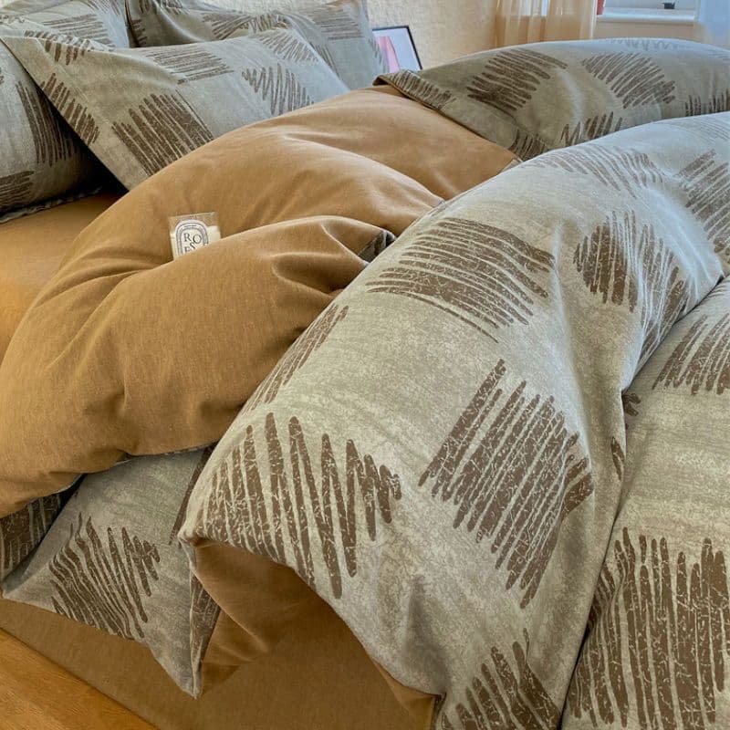 200-count like thickened brushed flannel four-piece set single duvet cover fitted sheet bed sheet dorm three-piece set foreign trade wholesale factory