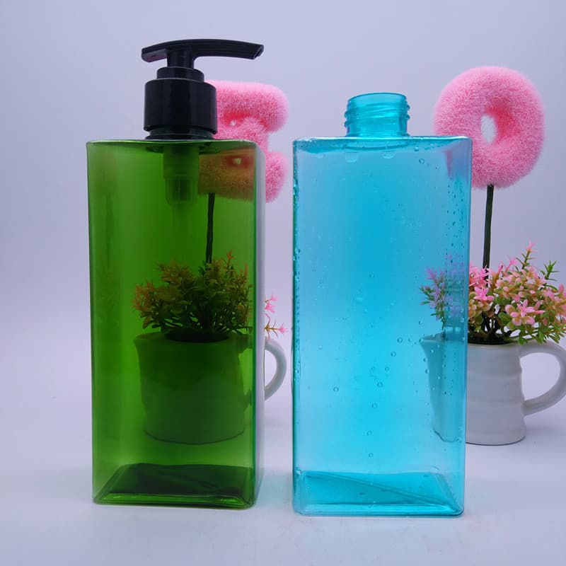 350ml/400ml PETG Square Shampoo Plastic Bottles, Shower Gel Containers