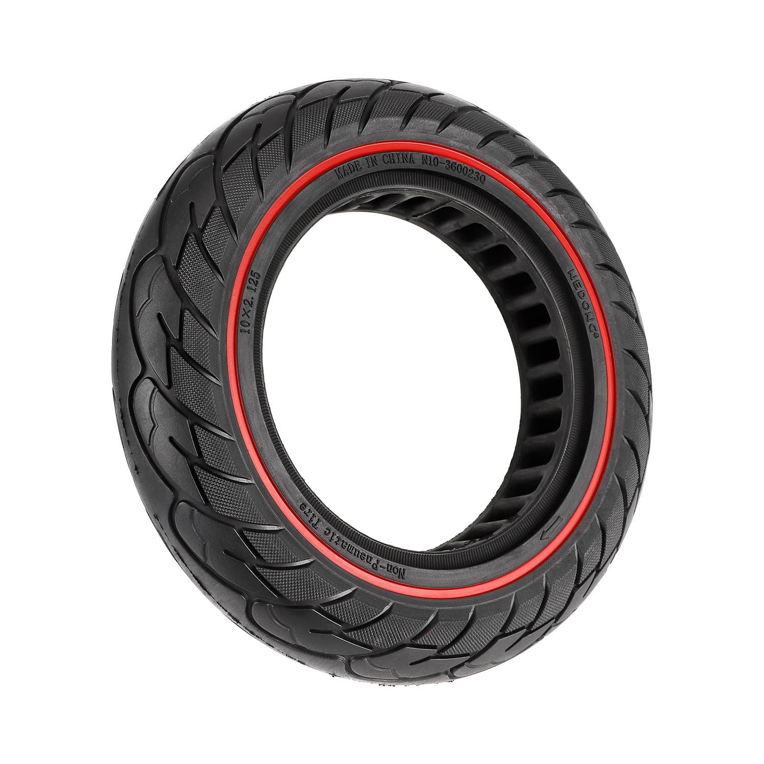 Electric Scooter Accessories 10x2.125 Red Ring Inner Hole Scooter Rubber Puncture-Proof Solid Tire 10 Inch