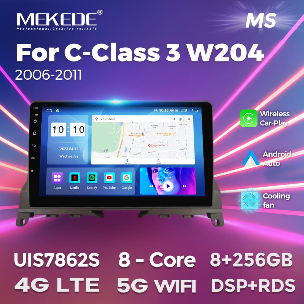 For Mercedes-Benz C-Class W204 06-11 Android Large Screen Car Navigation Radio 256G