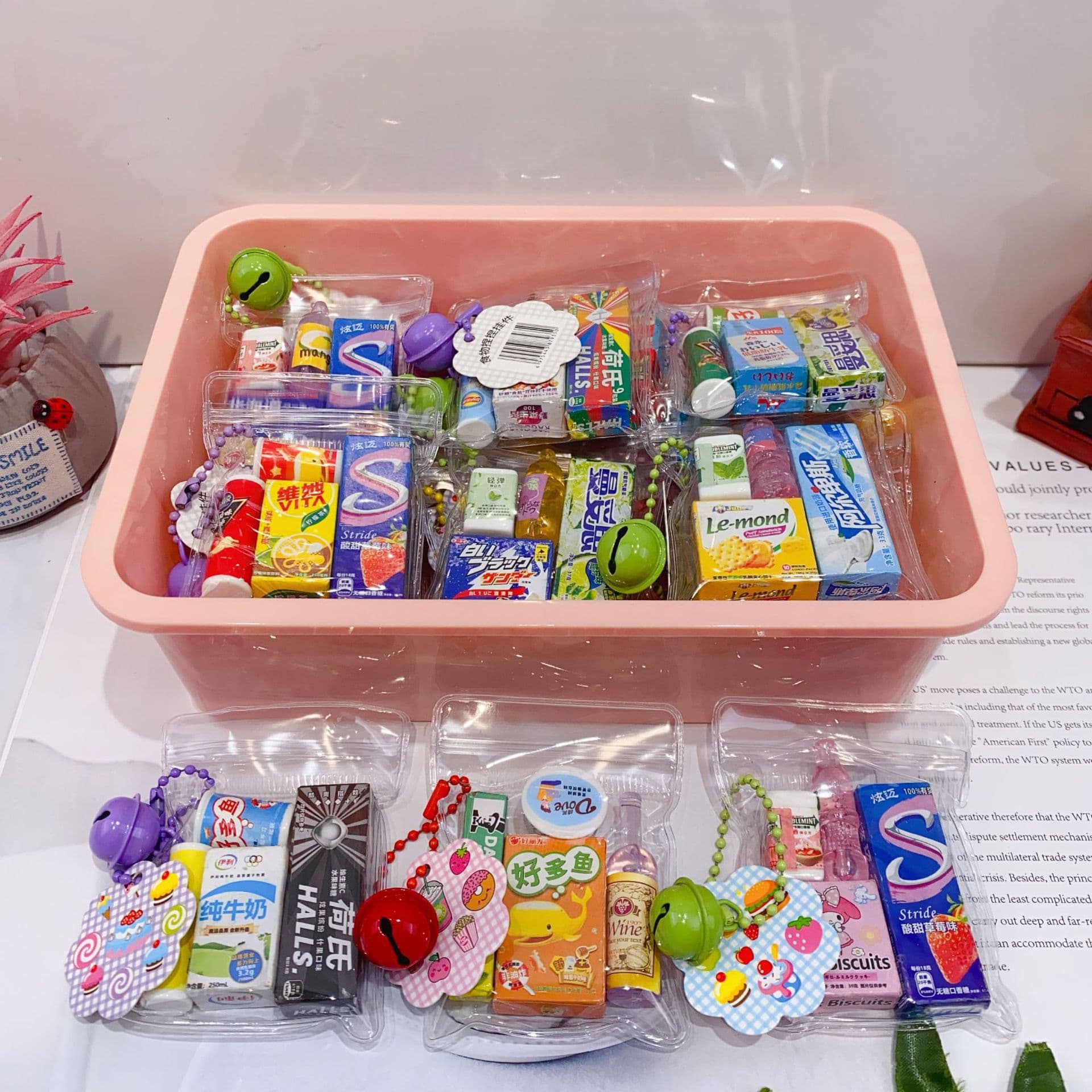 New Snack-Themed Simulation Food Toy Pendants Cute Mini Particles Fake Chewing Gum Desset Role-Play Mini Props