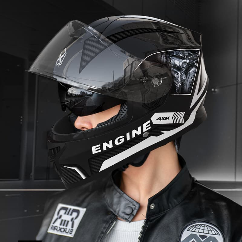 New National Standard 3C/DOT Certified Motorcycle Helmet, Men's and Women's Four-Season Universal Electric Scooter Winter Full Face Safety Helmet