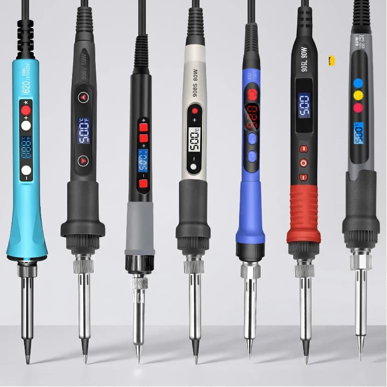 Cross-border 80W digital display adjustable temperature digital electric soldering iron set internal heating type electric welding pen American and European standard electric soldering iron manufacturer