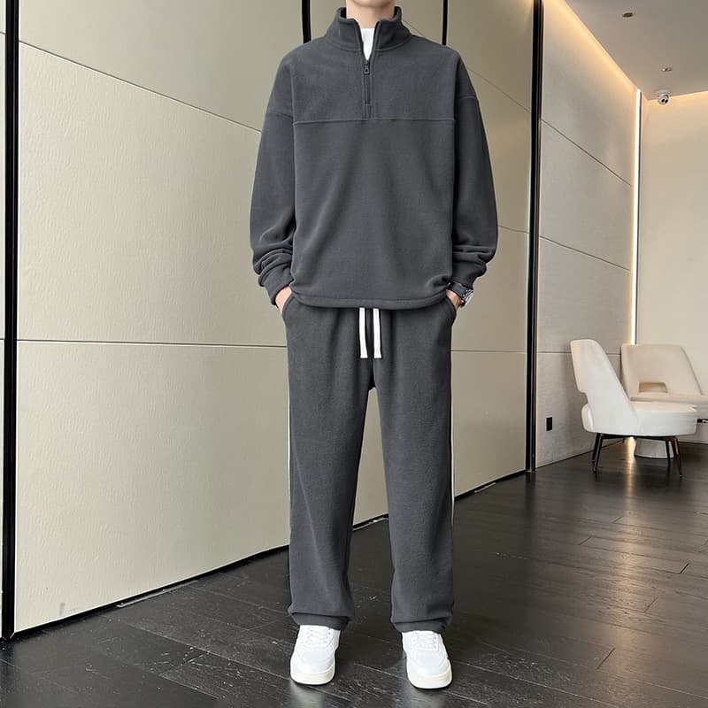 Men's sweatshirt suit spring and autumn loose casual sports cardigan jacket youth fashion casual two-piece suit