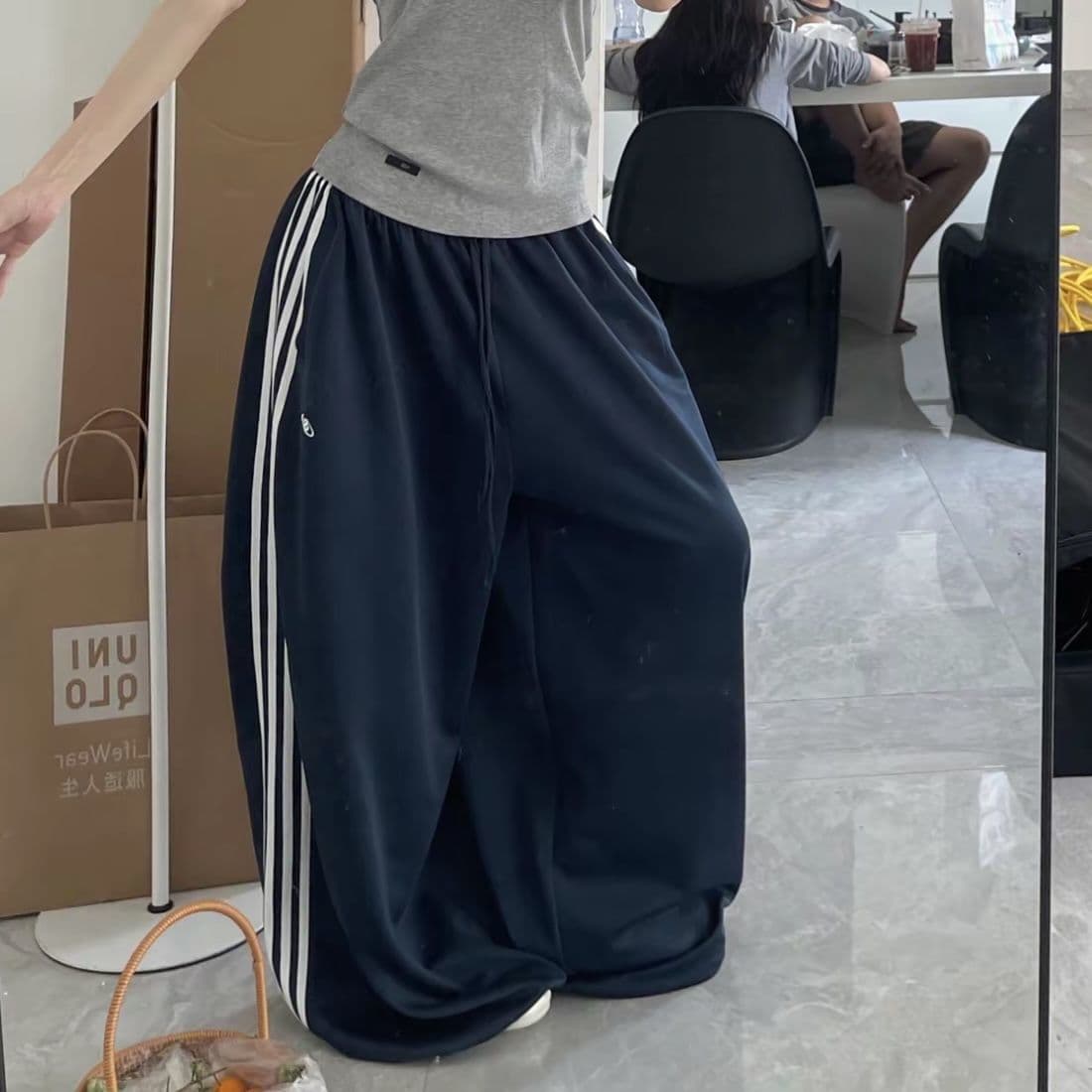 [Premium Drape] Trendy Ins Summer New Casual Wide-Leg Pants American Retro Print Jazz Dance Pants
