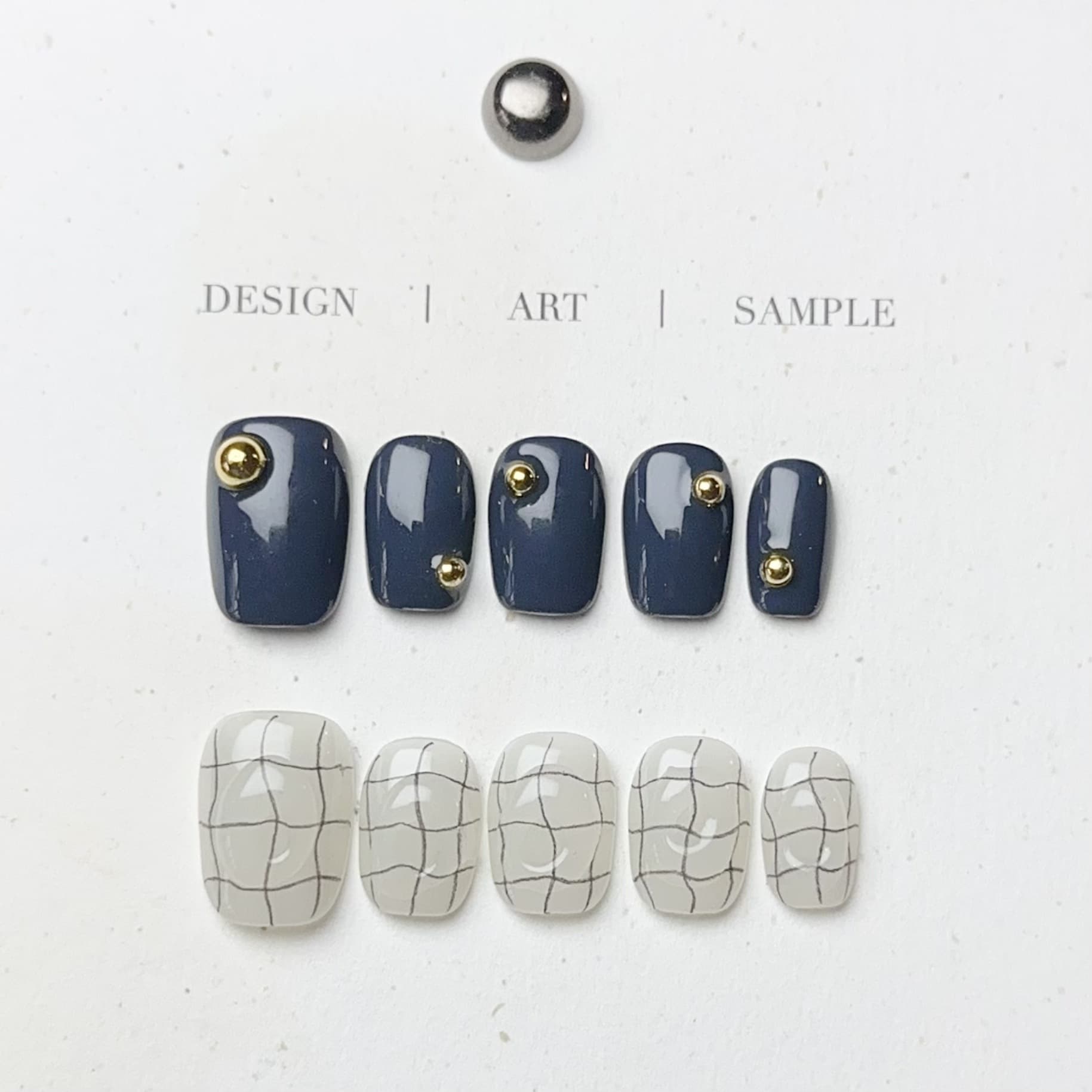 Pure handmade wear nails Xiaohongshu popular ins style simple solid color hand-painted plaid nail patch manicure wholesale