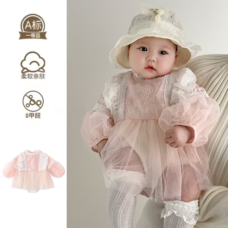 New Starting Clothing Baby Girl Onesies Spring Clothes Baby Spring and Autumn Bags Newborn Clothes Princess Ha Clothes