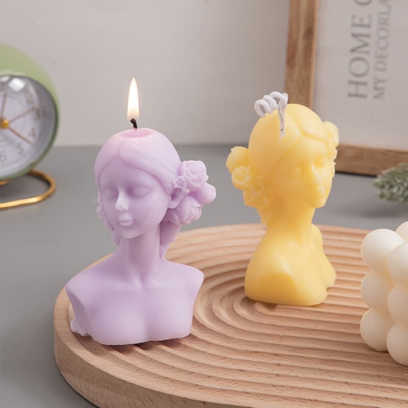 European Style Blindfold Girl Scented Candle, Smokeless, Eye Mask Seashell Gift, Fragrance Decor, Handmade Macaron