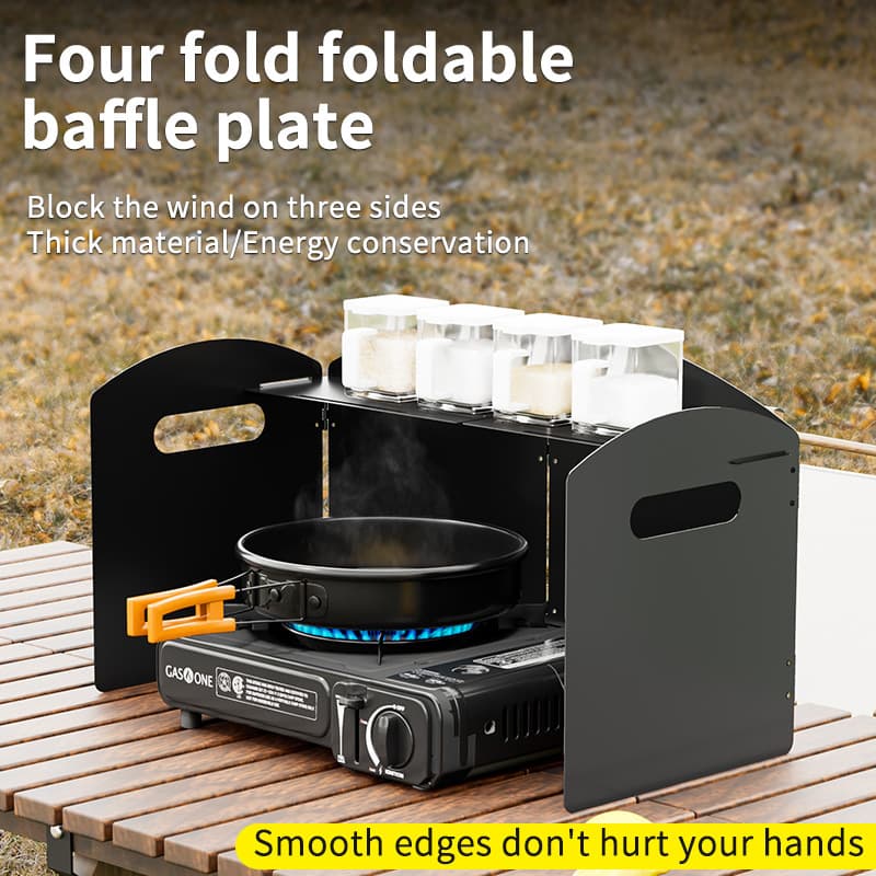 Portable Stove Windshield for Outdoor Camping Gas Stove, Desktop Cassette Stove Wind Guard, Foldable Surround Panel