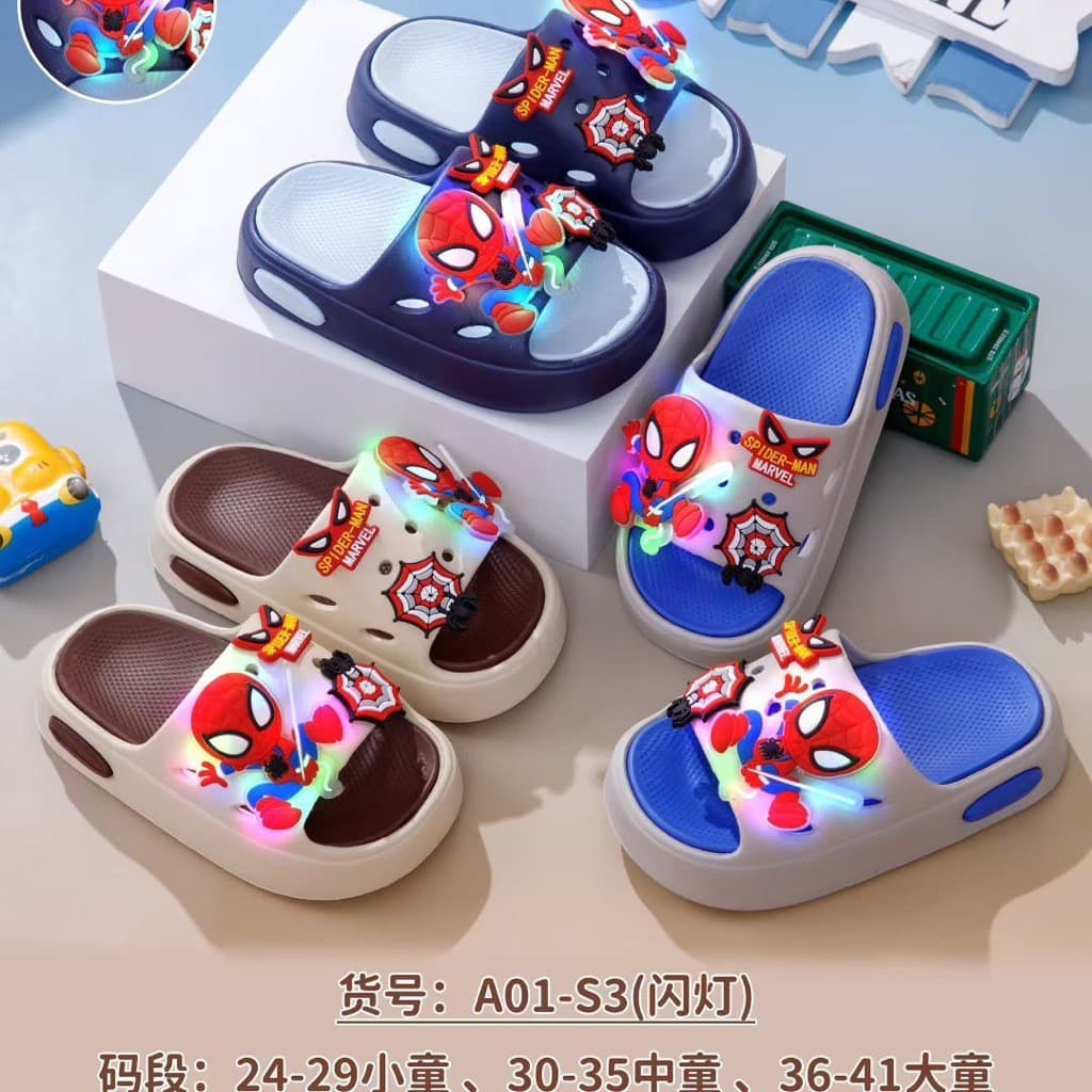 2026 New Eva Light-Up Children's Slippers, Non-Slip Summer Sandals for Boys and Girls, Cute Cartoon Baby Soft Sole Slippers