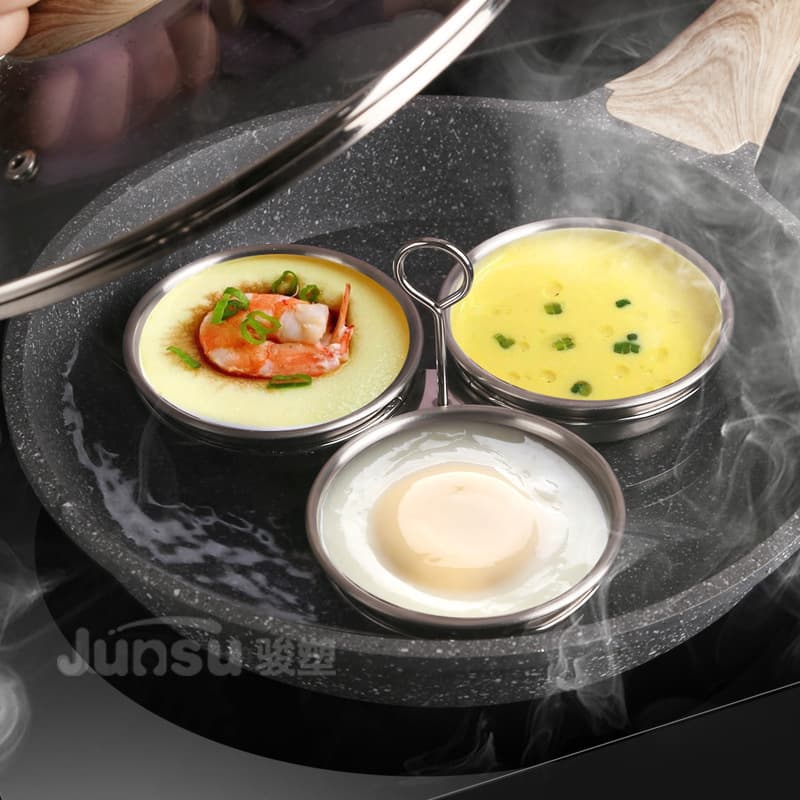 Children's Breakfast Stainless Steel Egg Cooker, Home Mini Multifunctional Heart-Shaped Steamed Egg Cooker, Boiled Egg and Poached Egg Tool