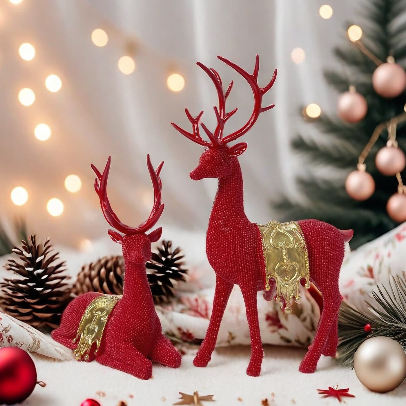 Fortune Deer Decorative Ornament, Luxury High-End Style for Living Room, Entryway, Wine Cabinet, TV Cabinet, Housewarming Gift