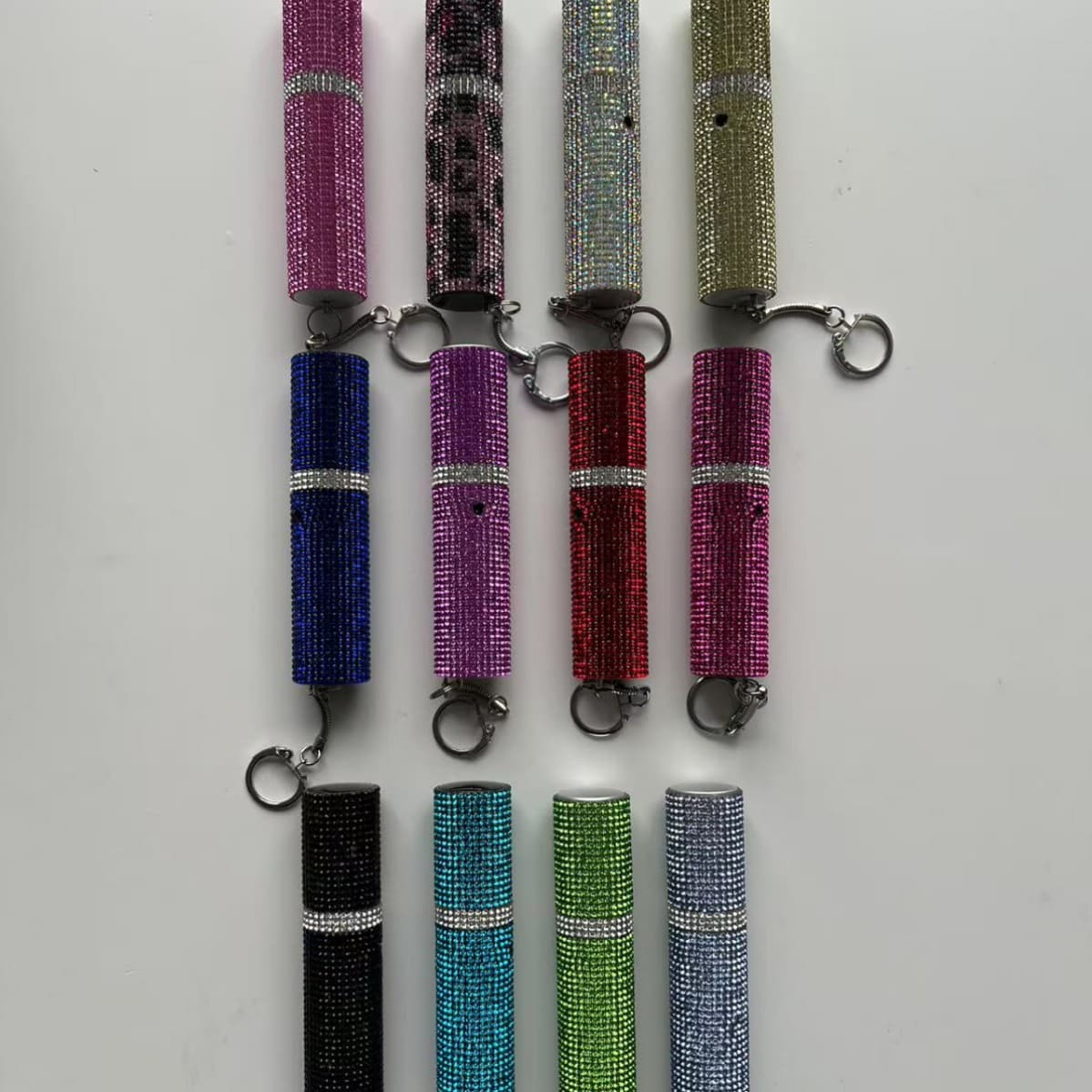 Diamond lipstick flashlight cross-border new women's multifunctional flashlight keychain charging 1202 flashlight