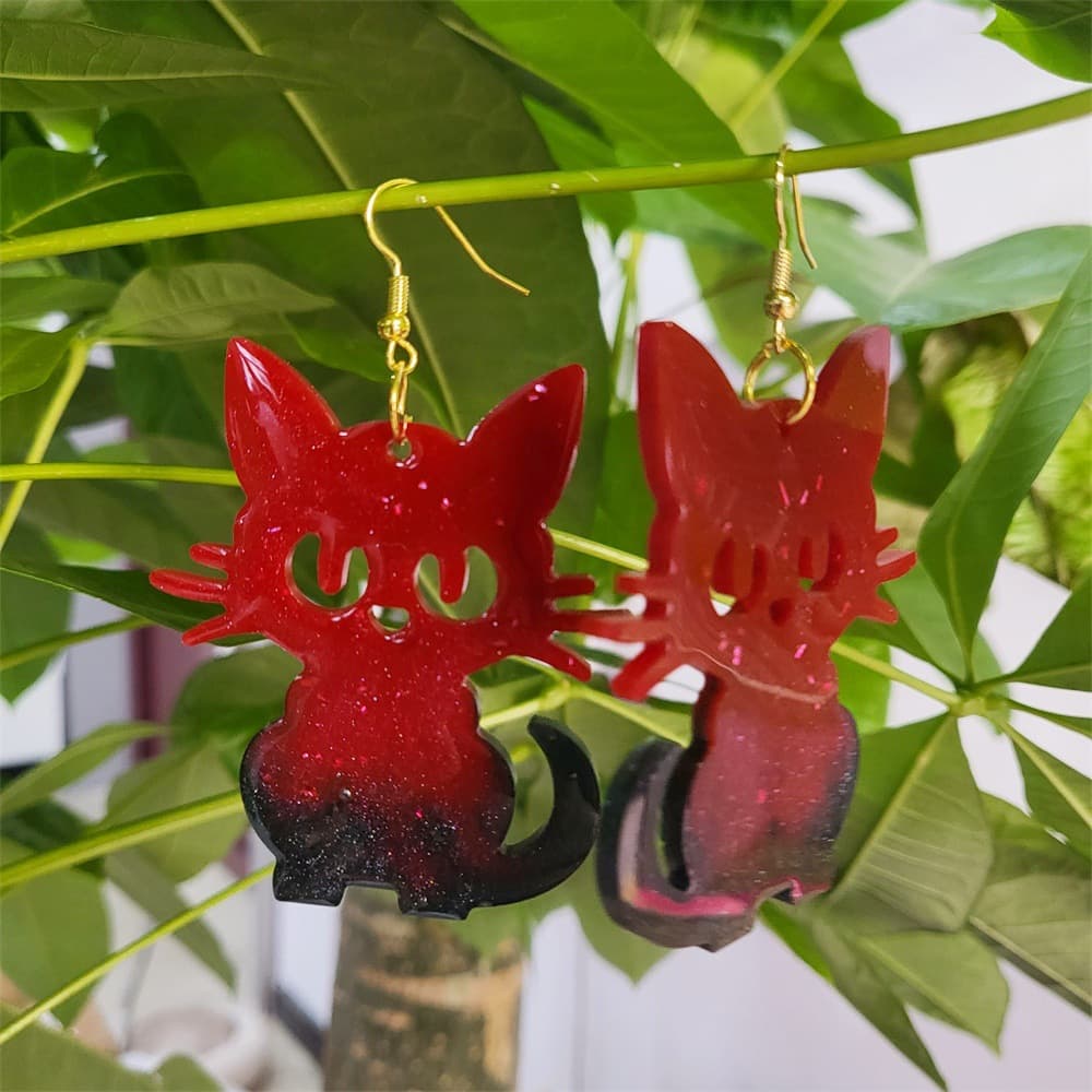 Z 570k Holy Bat Pumpkin Eardrop Mold Crystal Epoxy Silicone Mold DIY Decorative Silicone Mold