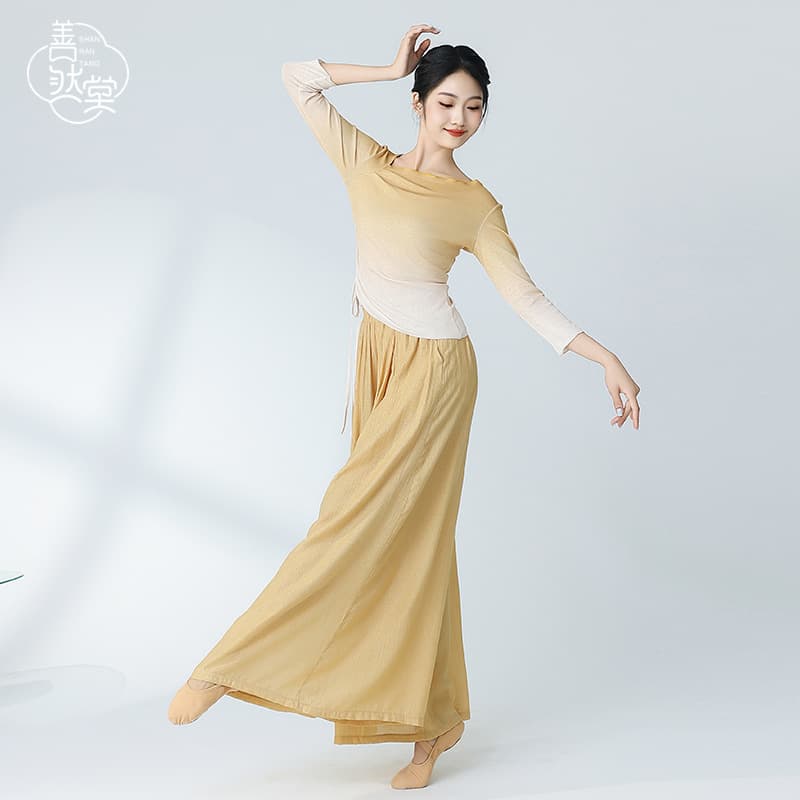 Shanrantang's new summer modern dance practice top, slim-fitting gradient color dance costume for women