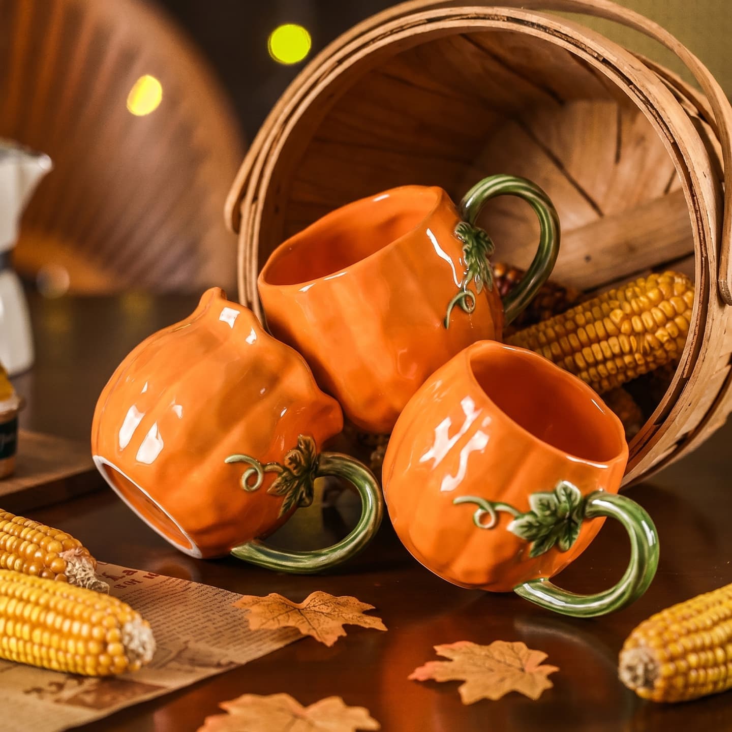 Creative Ceramic Pumpkin Mug Halloween Cross-Border Best Seller Gift Personalized Ceramic Cup Office Home Water Cup Tea Cup