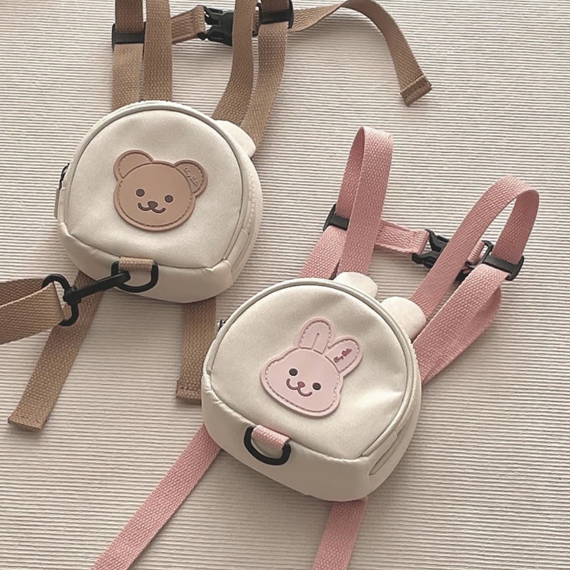 Korean Style Small Bear Toddler Backpack, Cute Outing Snack Bag Storage Mini Backpack Anti-Lost