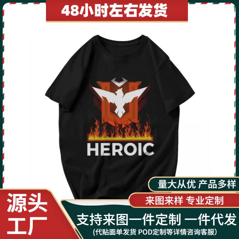 Men's FreeFire Game Graphic T-Shirt Y2K Retro Style Bold Flame and Hero Badge Print
