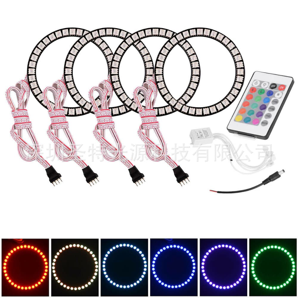 One piece drop shipping from the United States overseas RGB angel eye aperture 4*131 colorful remote control aperture semicircular opening E36E4