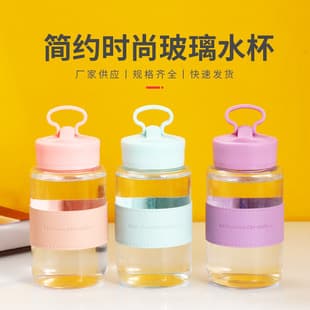 Portable Glass Water Cup with Handle, Outdoor Cup, Trendy Fat Phone Holder Cup, Anti-Scald Insulated Coffee Cup