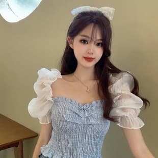 Foreign Trade Direct Selling Short Blouse, Stylish Fashion Short Women's Top