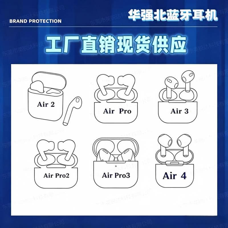 Huaqiangbei Bluetooth Earphones Air 2nd Gen / 3rd Gen / 4th Gen Pro2 New Pro3 Wireless True Noise Cancelling 5th Gen 8th Gen