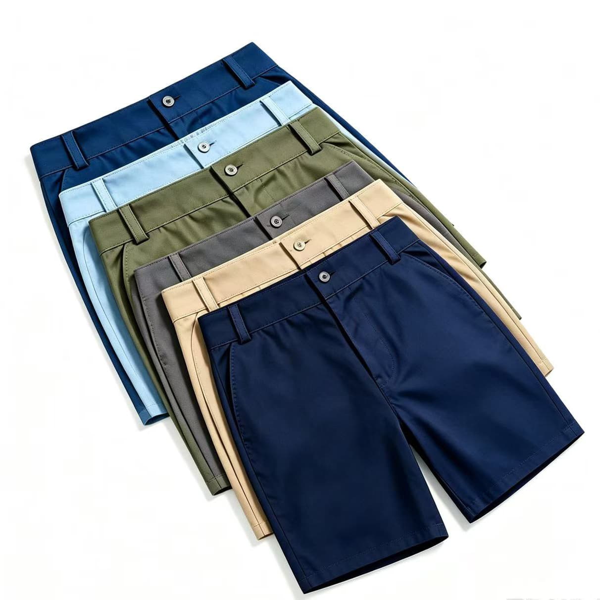 Children's Summer Casual Knee-Length Shorts School Uniform Shorts Solid Versatile Suit Shorts Wrinkle-Free Non-Iron Kids Shorts