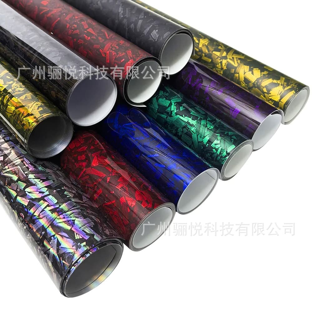 50cmx300cm high gloss black honeysuckle carbon forged carbon fiber car wrap hood sticker vinyl PE