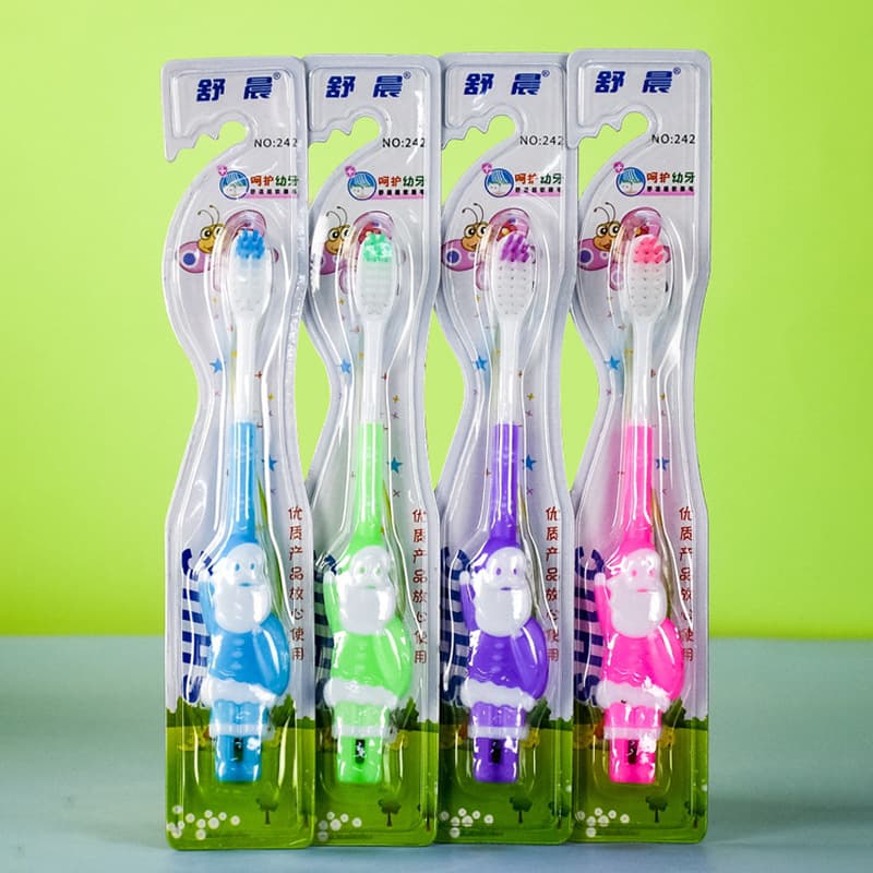 Shuchen Children's Toothbrush Household Wholesale Baby Toothbrush Soft Bristle Advanced Toothbrush Single Piece Wholesale Free Shipping Cartoon Design