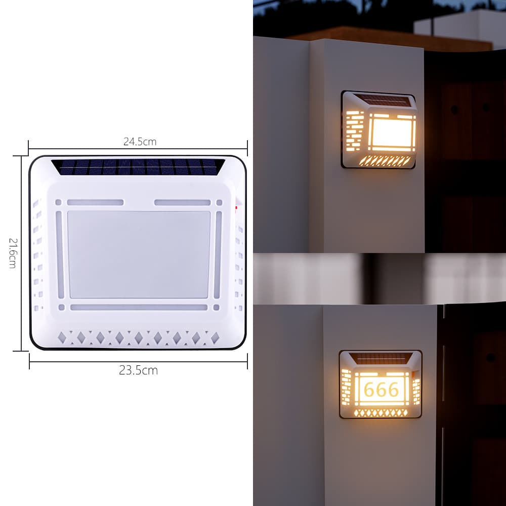 Solar outdoor lighting led human body induction home waterproof garden door number courtyard wall lamp automatically lights up after dark