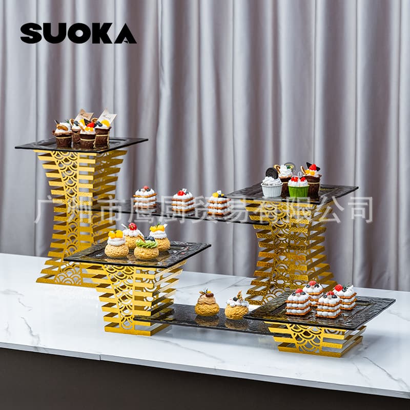 European Buffet Cold Meal Tea Break Display Set, Fruit Plate Cake Stand Dessert Display Rack