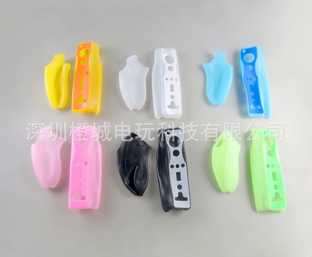 WII silicone cover wii left and right handle silicone cover chicken leg handle straight handle protective cover WII two-color anti-slip cover