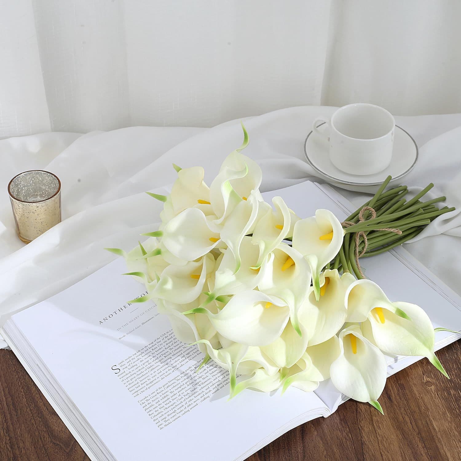 New Artificial Calla Lily Multiple Colors Realistic Touch Wedding Bouquet Office Home Kitchen Decorative Flowers