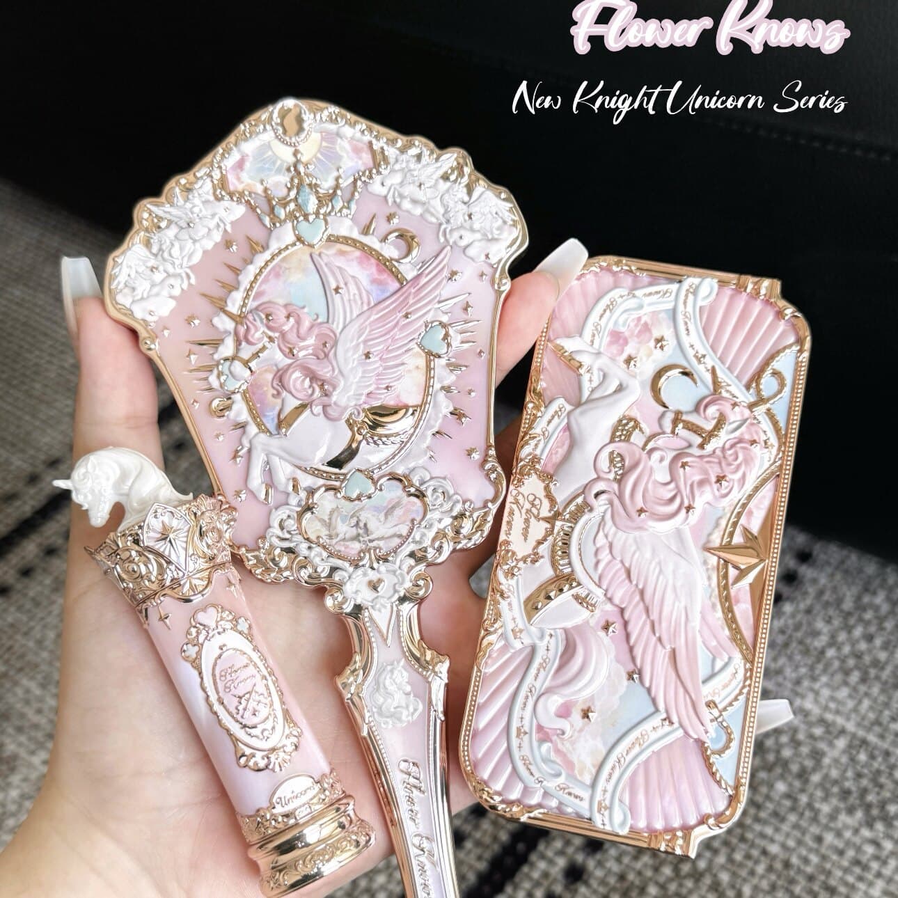 Huaxiao New Knight Unicorn Series Lipstick Blush Eyeshadow Powder Handheld Mirror Accessories / Free Shipping on 5 Items