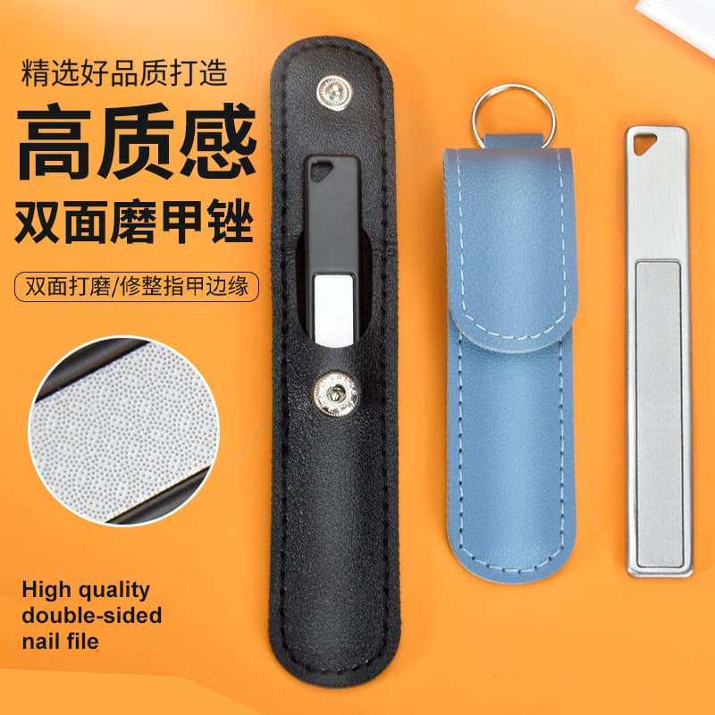 Double-sided Nail File Kit with Cuticle Pusher, Dead Skin Scissors, Nail Sanding Strips, and Polishing Set for Home Use