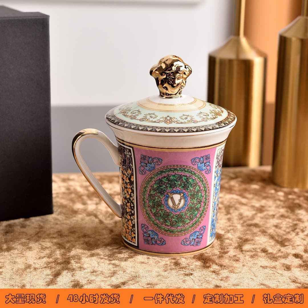 30th Anniversary Edition Bone China Mug with Human Head Cover Gift Box Set for Best Friend Afternoon Tea Cup as a Corporate Gift