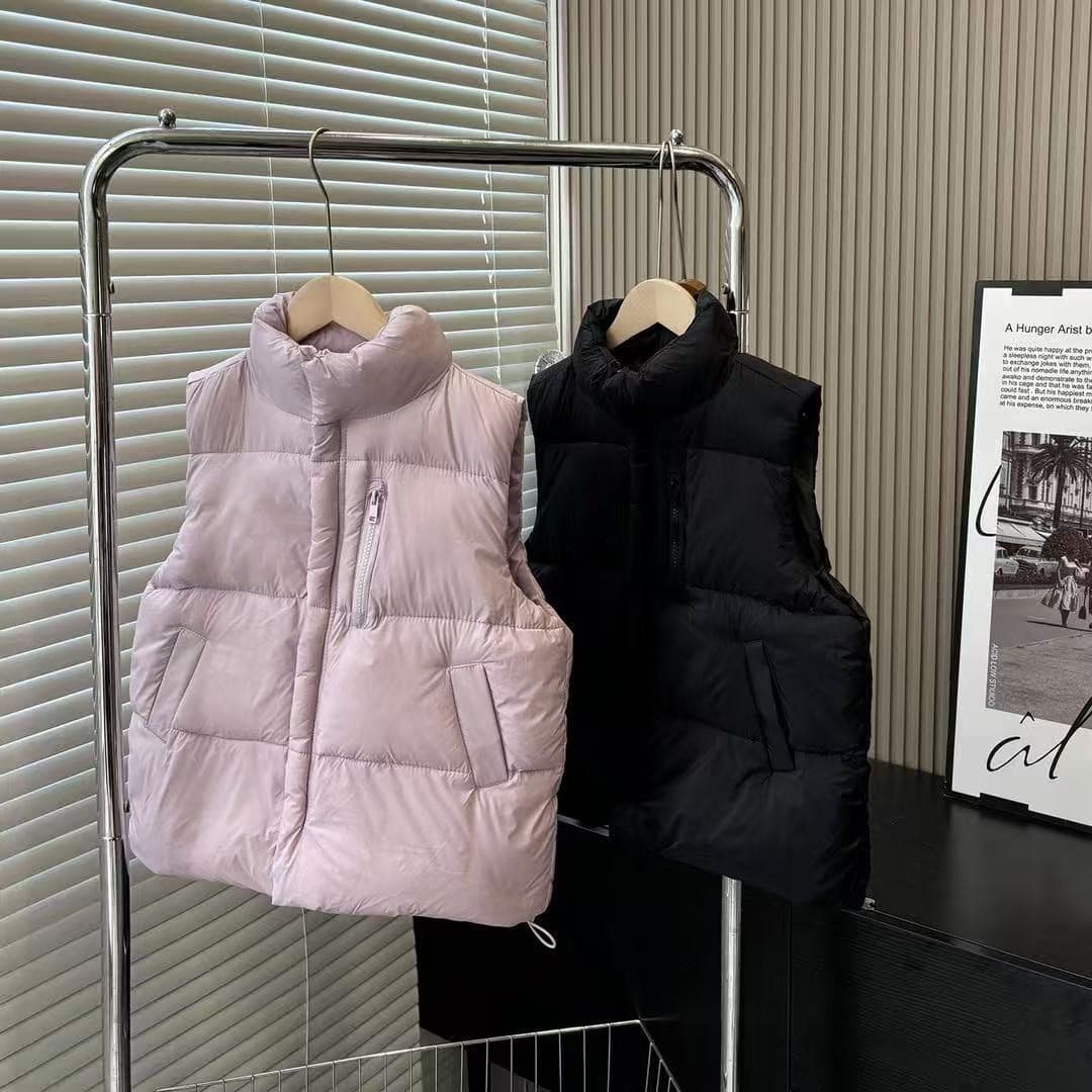 Children's Winter Down Vest F Family Vertical Logo Print Warm White Duck Down High-Neck Vest Drop Shipping