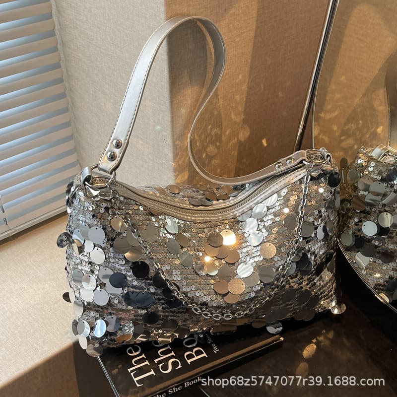 Niche Design Bag Women's Fashion Versatile High-end Sequin Evening Bag 2024 Summer New Underarm Bag Shoulder Bag