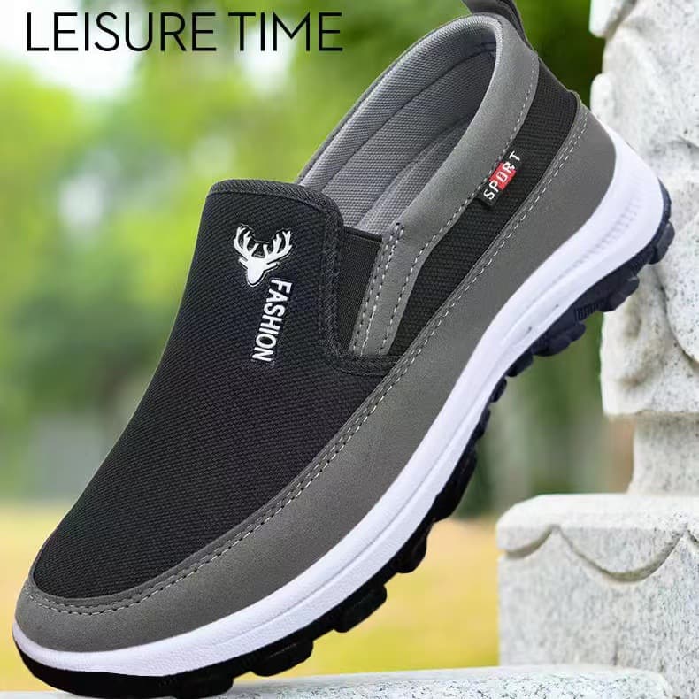 Spring and Autumn New Style Old Beijing Cloth Shoes Walking Shoes Men's Hiking Shoes Low Top Soft Sole Canvas Shoes Middle-aged and Elderly Father Shoes