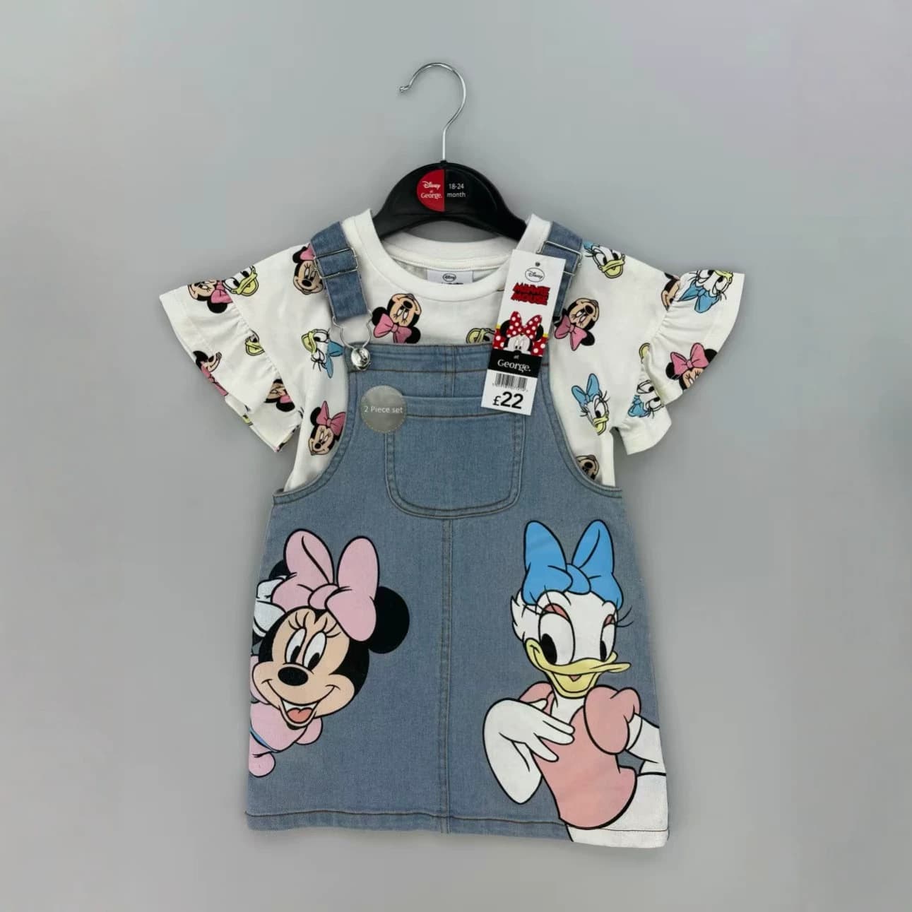 2026 New Summer European/American Style Short Sleeve Kids Set Girls' Newborn Denim Overall Two-Piece Outfit for Toddlers