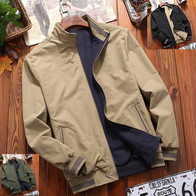 2022 Spot Entity Cross-border Two-Open Jacket Men's Autumn and Winter Dad Clothes Casual Tops Men's Autumn Clothes Middle-aged and Elderly