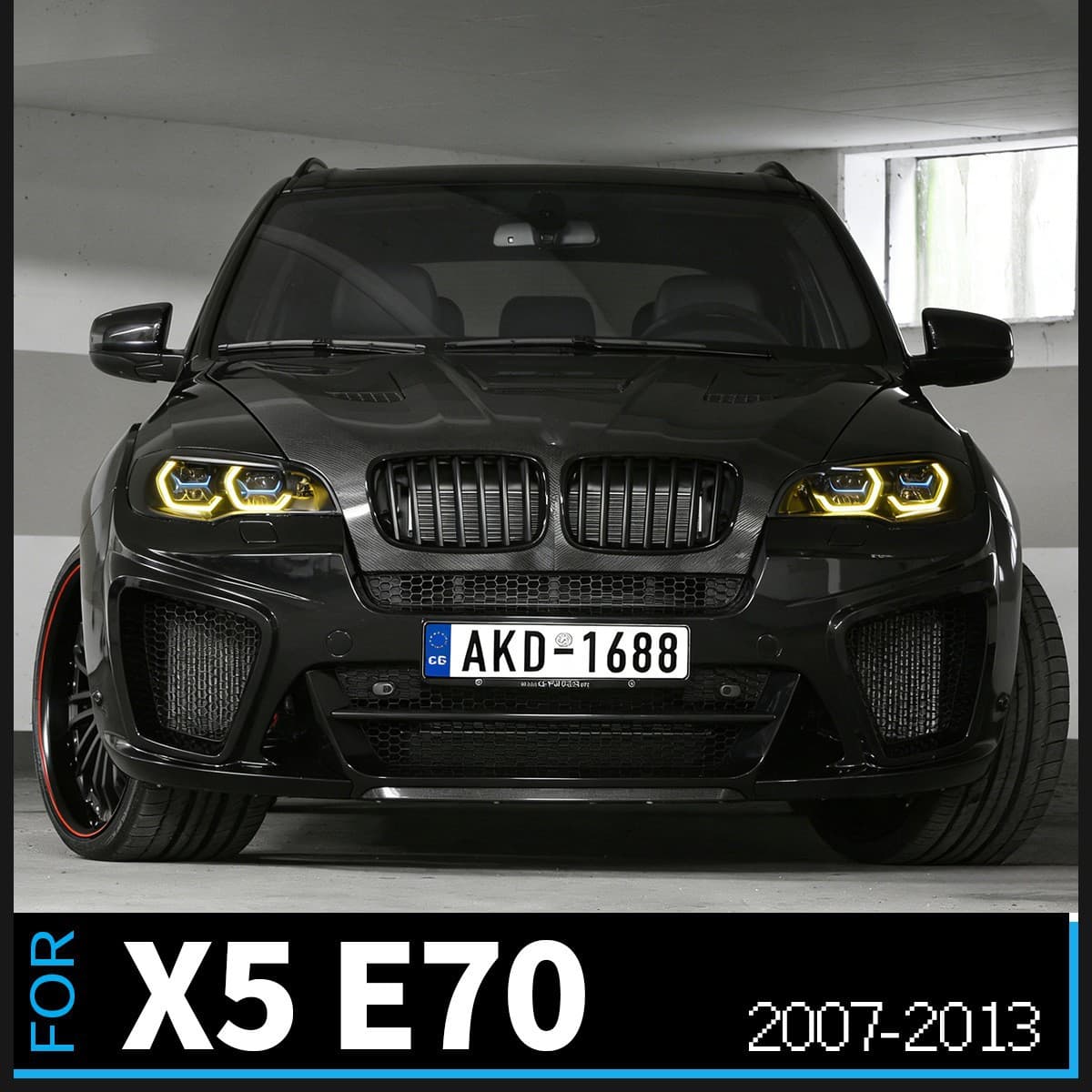 Suitable for 07-13 BMW X5 headlight assembly E70 modified G05 spoon golden eye two-color laser headlight