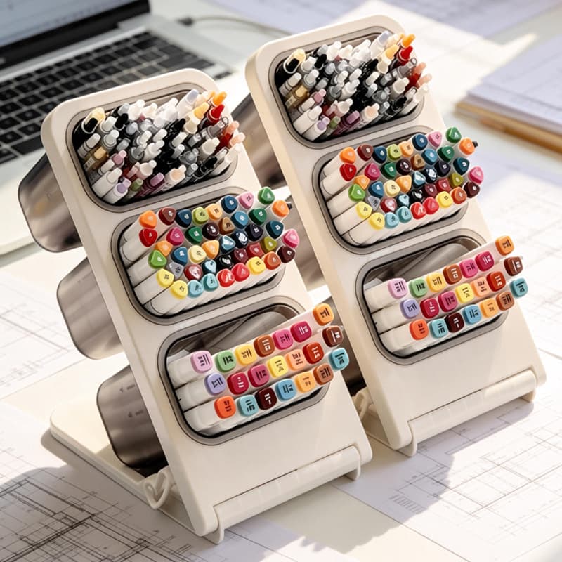 Mark pen storage box children's student desktop large-capacity pen holder paintbrush color pen holder pen box oblique pen barrel